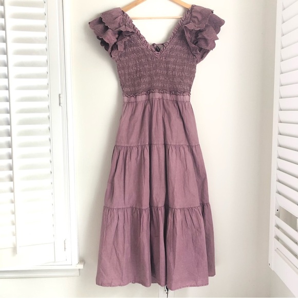 Sea NY Size 14 Heidi Heart Shirred Dress in Rose Cutout Back - Picture 2 of 11